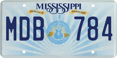 MS license plate MDB784