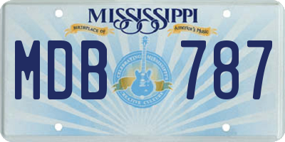 MS license plate MDB787