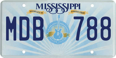 MS license plate MDB788
