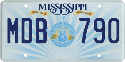 MS license plate MDB790