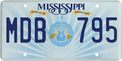 MS license plate MDB795