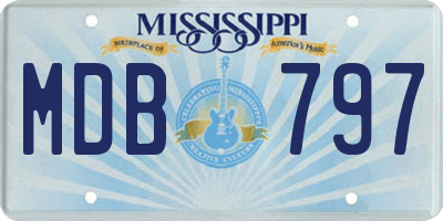 MS license plate MDB797