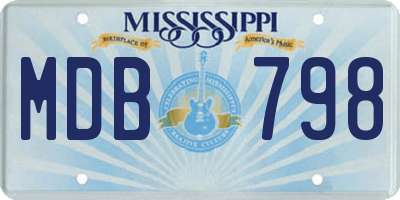 MS license plate MDB798