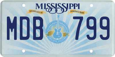 MS license plate MDB799