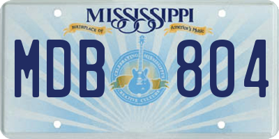 MS license plate MDB804
