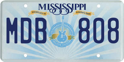 MS license plate MDB808