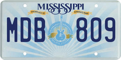 MS license plate MDB809