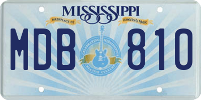 MS license plate MDB810