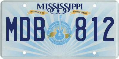 MS license plate MDB812
