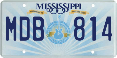 MS license plate MDB814