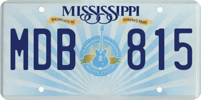 MS license plate MDB815