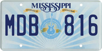 MS license plate MDB816