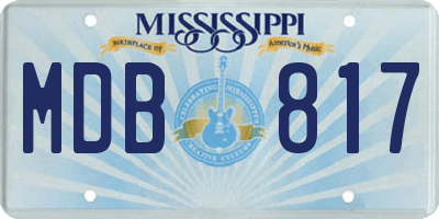 MS license plate MDB817