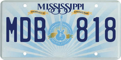 MS license plate MDB818