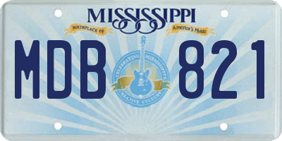 MS license plate MDB821
