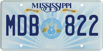MS license plate MDB822