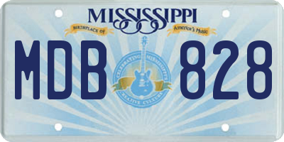MS license plate MDB828