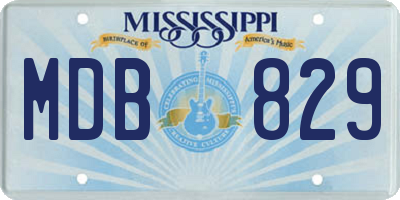 MS license plate MDB829