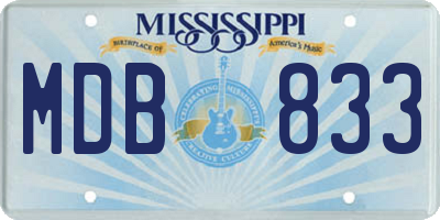 MS license plate MDB833