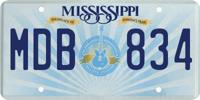 MS license plate MDB834
