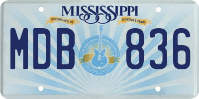 MS license plate MDB836
