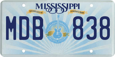 MS license plate MDB838