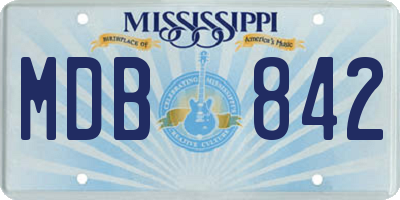 MS license plate MDB842