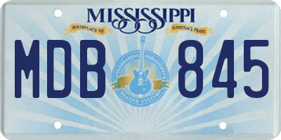 MS license plate MDB845