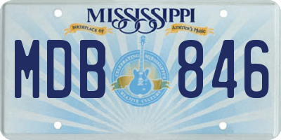 MS license plate MDB846