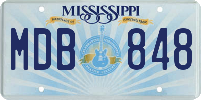MS license plate MDB848