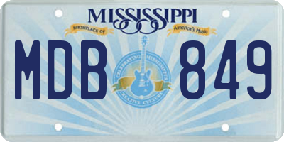 MS license plate MDB849