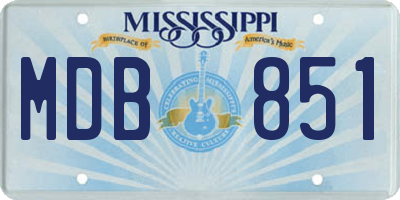 MS license plate MDB851