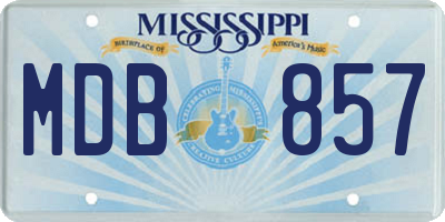 MS license plate MDB857