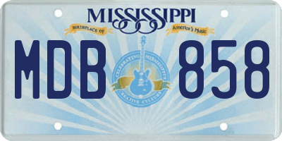 MS license plate MDB858