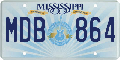 MS license plate MDB864
