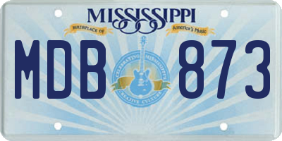 MS license plate MDB873