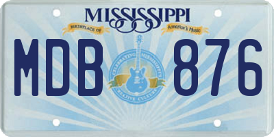 MS license plate MDB876