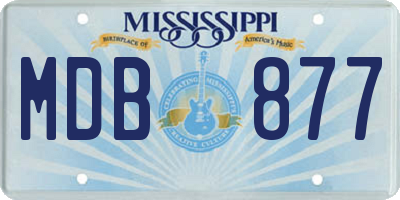MS license plate MDB877