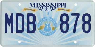 MS license plate MDB878