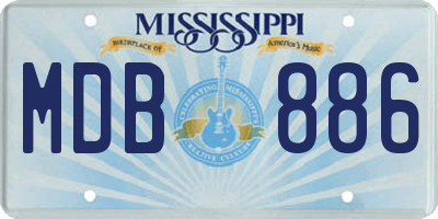 MS license plate MDB886