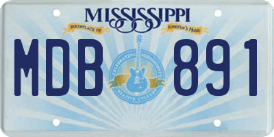 MS license plate MDB891