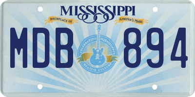 MS license plate MDB894