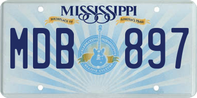 MS license plate MDB897