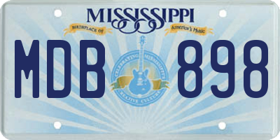 MS license plate MDB898
