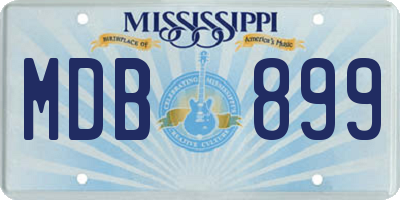 MS license plate MDB899