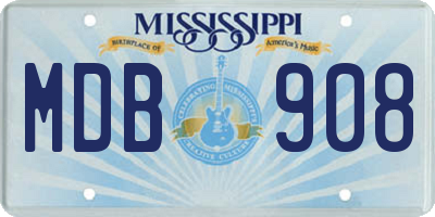 MS license plate MDB908