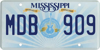 MS license plate MDB909