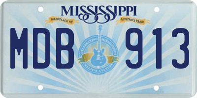 MS license plate MDB913