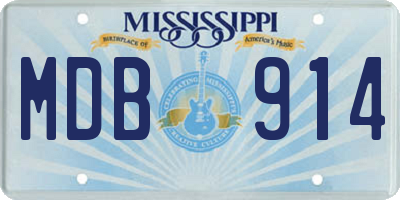 MS license plate MDB914