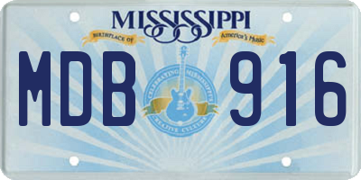MS license plate MDB916